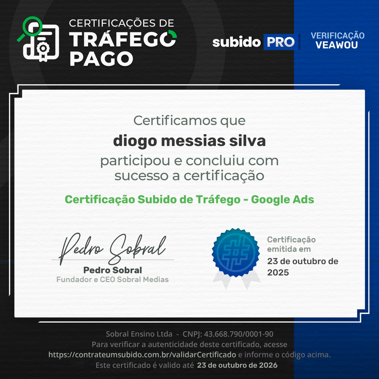 Certificado Google Ads